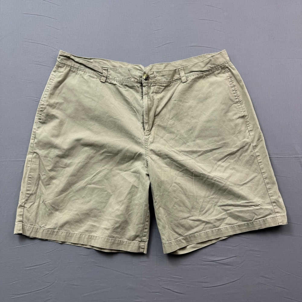 Disney Parks Mens Mickey Mouse Embroidered Khaki Chino Shorts Tan Size 42 Cotton
